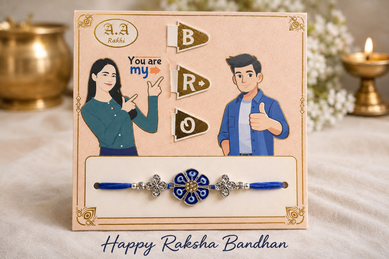 Floral Evil Eye Rakhi