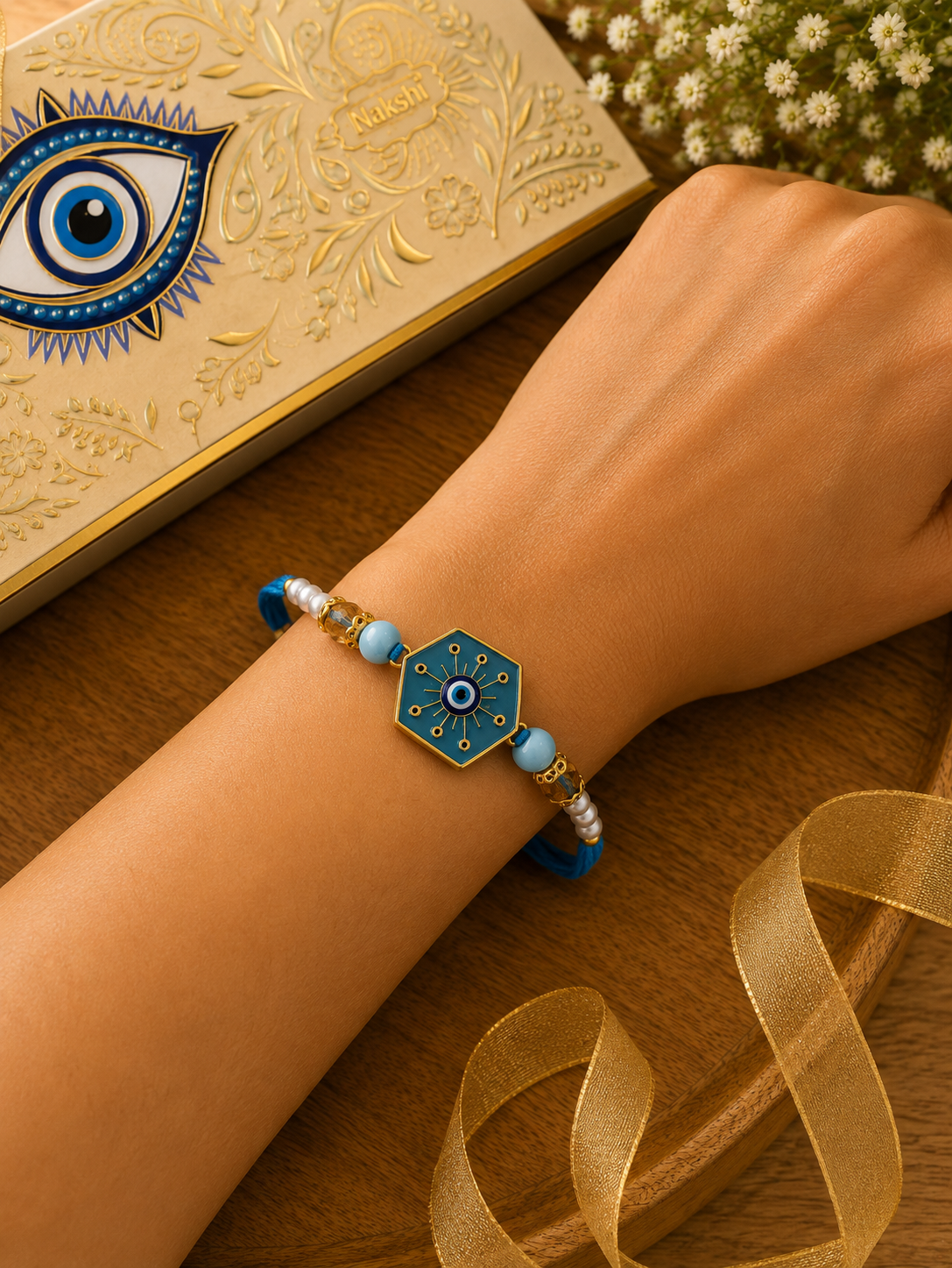 Enamel Evil Eye Rakhi